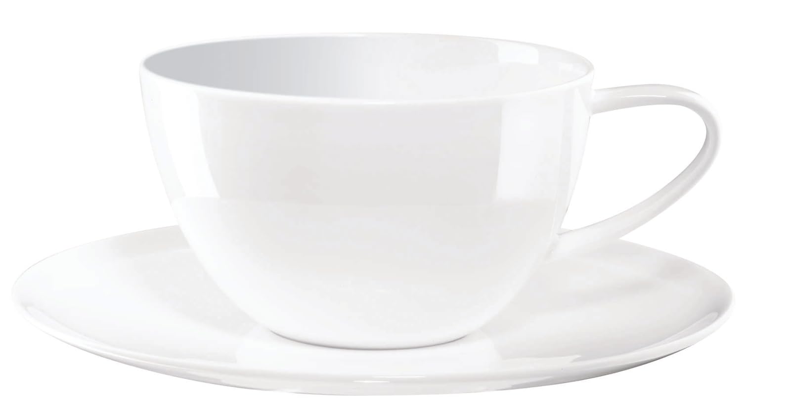 Tasse et soucoupe café au lait 0,35 l anti-débordement en porcelaine blanche