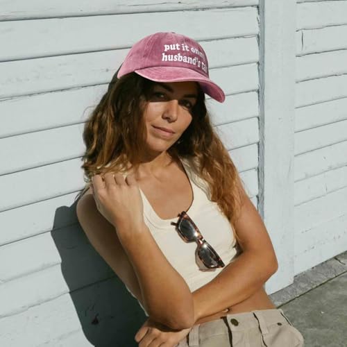 Image of Put It on My Husbands Tab Hat, Funny Vintage Trucker Hats Adjustable Cap for Men Women Classic Baseball Caps