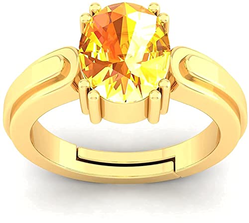 Saphir jaune naturel bague en argent sterling d'exception de qualité A+