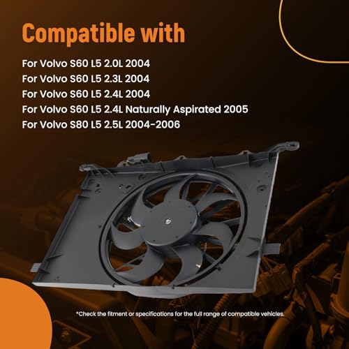 Image of maXpeedingrods Cooling Fans Assembly 306805128 for Volvo S60 2004-2005, S80 2004-2006, V70 2004-2007 30645148 VO3115115