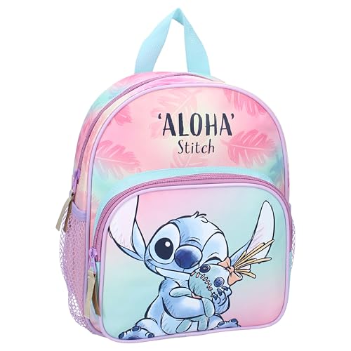 Zaino STITCH Wild Energy da Disney Lilo & Stitch - Zainetto per bambini | Scuola | Asilo - Colore Rosa e blu - dimensioni 29x23x8cm