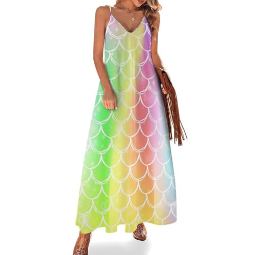 Robe maxi de plage et voyages pour femme avec coupe sirène colorée d'été