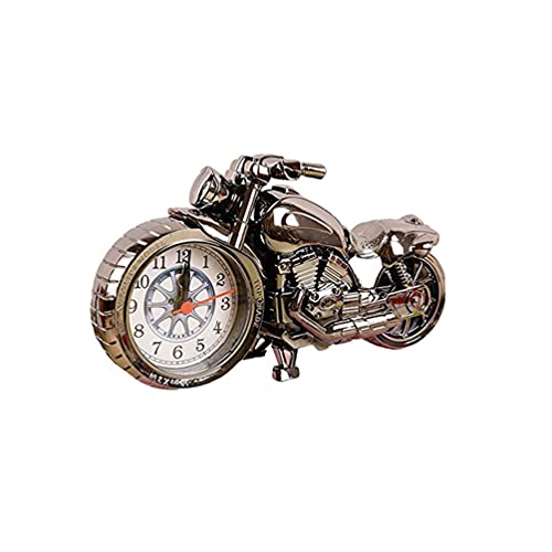 Veemoon Motorcycle Alarm Clock Table Desk Time Clock Luxury Vintage Old Style Quartz Alarm Clock For Home Office Desktop Shelf Decoration ( Black Gold ) #TOP25