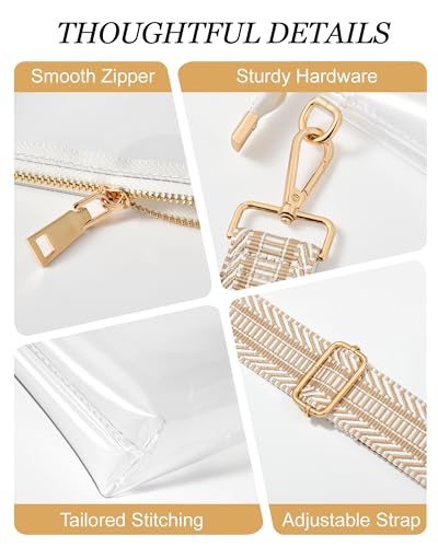 Image of Clear Purse for Women - Stadium Approved Crossbody Bag, Small Stadium Bag for Concerts & Sports Events