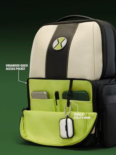 Image of The Souled Store Ben 10: Omnitrix Backpacks | Official Cartoon Network Merchandise | Premium Water-Resistant Laptop Bag with Iconic Graphic | Durable Urban Travel Rucksack for Men & Women