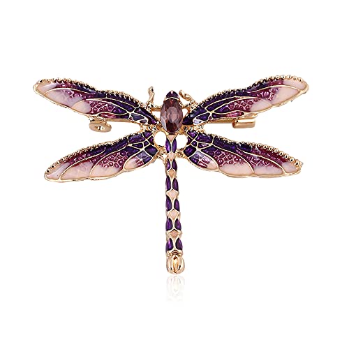 Dragonfly Themed Enamel Crystal Rhinestones Brooch Pin Women Jewelry Clothes