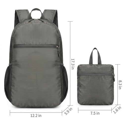 Morrales Deportivos Plegable Impermeable 20L Gris miniatura 6