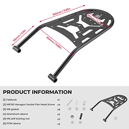 Kemimoto Rear Rack Compatible With Klx250S Klx300 Luggage Storage Rack Carrier Klx250S Klx300 Rear Tail Storage Rack Cargo Enduro Klx300 2009-2023 Klx300Sm 2022 2023 #TOP4