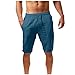 Lisgai Mens Linen Shorts 11 Inch Inseam Linen Shorts for Men Summer Soild Color Beach Shorts Elastic Waist Drawstring Outdoors Shorts Breathable Sports Shorts Daily Deals Clearance