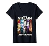 Mujer Villanos de Disney Dices villano como si fuera algo malo Panels Camiseta Cuello V, Negro, XL
