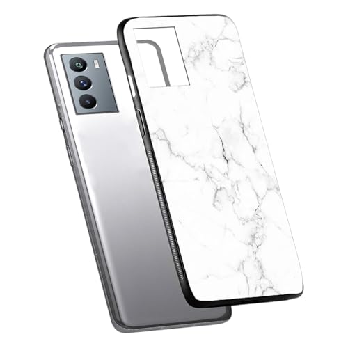 Image of COLORflow Back Cover Compatible with iQOO 9 SE 5G | White Marble | Shockproof TPU Bumper Cover with Camera Protection Back Cover Compatible with iQOO 9 SE 5G