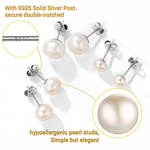 Pack Of Studs Post Earrings For Women Multipack Sterling Silver Pearl Stud Earings Trendy Jewelry Earnings #TOP2