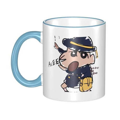 クレヨンしんちゃん (4) マグカップ 電子レンジ対応 大容量 330ml コーヒーカップ 陶器 セラミック 耐高温 軽量 誕生日 プレゼント