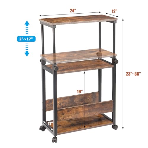 Height Adjustable Computer Tower Stand, Top Adjustable 24"Wx12"Dx23"-38"H by TooCust - Image 2