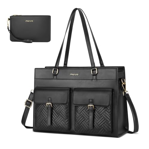 MOSISO Bolso Tote Laptop para Mujer, 15,6 Pulgadas PU Bolso