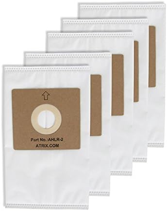 Atrix - AHLR-2 HEPA Filter Bags - Replacement Vac Filter Bag for AHSC-1 Lil' Red Vacuum Cleaner (5-Pack),white, 9.5" × 5.5" × 1"