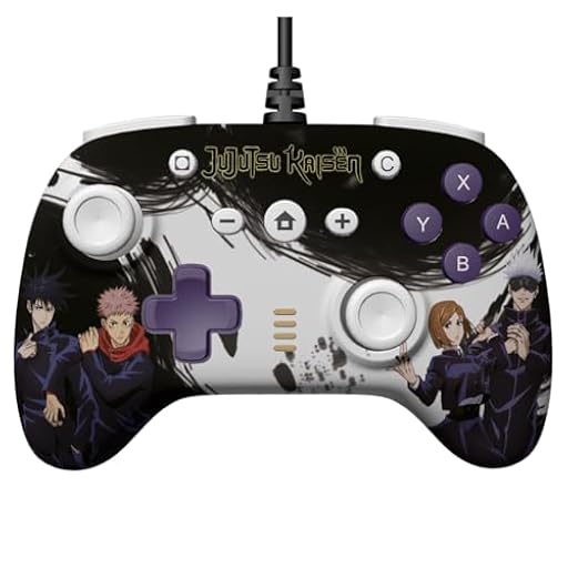 Konix Jujutsu Kaisen Mando con cable para Nintendo Switch, Switch 2 y PC - Función de vibración - Cable de 3 m - Negro | Ya disponible en tu tienda friki favorita! En mundofriki.es!