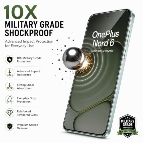 Image of ArmourPro 3D Borderless Tempered Glass for OnePlus Nord CE 6 and Nord 6, Set of 2 HD Clear Screen Protectors with 3D Curved Edges, 9H Hardness, Oleophobic Coating, Case Friendly