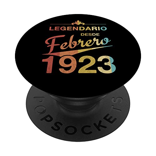 100 cumpleaños Nacido en Febrero de 1923 Vintage 100 años PopSockets PopGrip Intercambiable