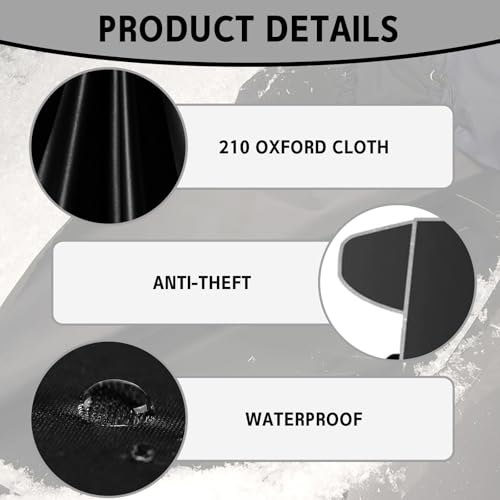 Lonuxi Car Windshield Cover for ice and Snow, Shade Blocks Winter Frost Hail Protector with Side Mirror Covers, Waterproof, Sunshade, Dustproof Windshield Cover for Cars, Trucks, Vans - Thumbnail 5
