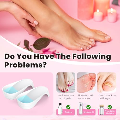 Yokilly Toe Nail Soaking Bowl: Large Size Acetone Proof Toe Soaking Tray for DIY enthusiasts Home Use - Shoe Design Foot Soaking Bath Tub for Soak Off Dip Powder Gel Polish Remover (White) - Thumbnail 3