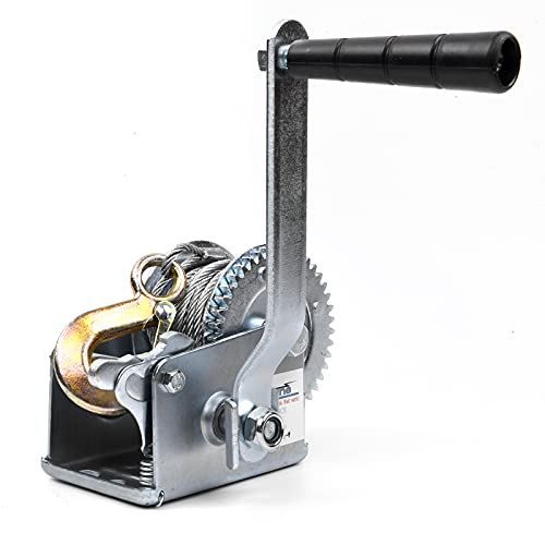 PROFLine 800lbs Hand Winch Steel Cable Boat Trailer Winch Two-Way Ratchet Gear Manual Winch Crane...
