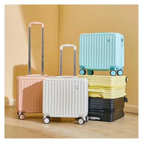 18 Inches Travel Luggage Airline Cute Suitcase Password Box Silent Wheel Lightweight Chassis Mounted Universal(WHITE)2