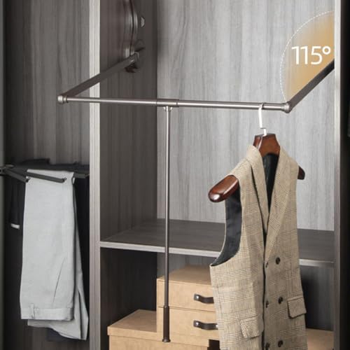 Tringle de penderie rabattable pour armoire haute difficile d'accès
