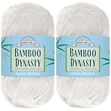 Lace Weight Rayon from Bamboo Fiber Yarn - White - 2 Skeins - 50g/skein - BambooMN Brand