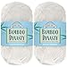 Lace Weight Rayon from Bamboo Fiber Yarn - White - 2 Skeins - 50g/skein - BambooMN Brand