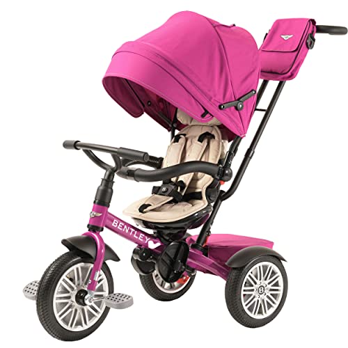 Image of Bentley Trike, All Terrain Toddler Bike 6-in-1, Officially Licensed & Designed by Bentley Motors UK; Baby to Big Kid Tricycle is a Compelling Statement of Performance & Luxury, Fuschia Pink (6m-5y+)