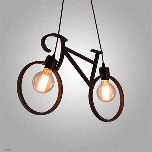 Lámpara colgante decorativa de hierro forjado con silueta de bicicleta 6