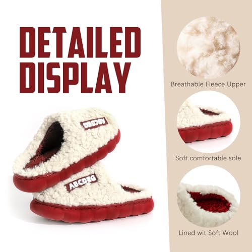 Slippers for Women,Fuzzy Memory Foam Slippers Letter Plush Lightweight Warm Slip On Home Slippers Fluffy Furry House Shoes Indoor Outdoor Slide Slipper3