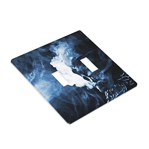 Mesrasey Skull Smoke Ghost Abstract Light Switch Cover Wall Plate Double 2 Gang Light Switch Plate Switch Plates Switch Cover Plate For Home Decor #TOP1