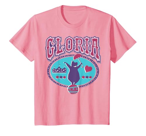 Madagascar Gloria Circus Hippo Silhouette Poster T-Shirt, Youth, Pink, 2T