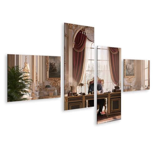 Impression sur toile majestueux chef criminel islandburner décoration de bureau en 4 pièces
