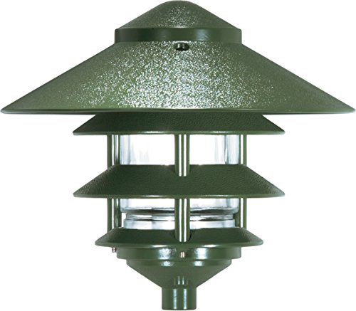 Image of Nuvo Lighting SF76 /636 One Light Three Louver Large Hood 120 Volt Die Cast Aluminum Durable Outdoor Landscape Pathway Lighting, Green