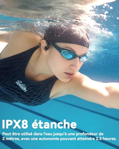 Casque conduction osseuse oreille libre pour nager en toute sécurité