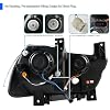 SPEC-D TUNING Dual Halo LED Black Projector Headlights Compatible with 2011-2014 Dodge Charger, Left + Right Pair Headlamps Assembly