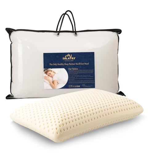 Talatex Talalay Cojín de látex 100% natural, ayuda bij het verlichten Van druk, nek- en schouderpijn, Geen traagschuimchemicaliën, paquete perfecto Best Cadeau (80 × 40, duro)