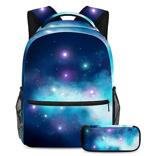 Sac à dos bleu galaxie ergonomique grand volume pour ados actifs