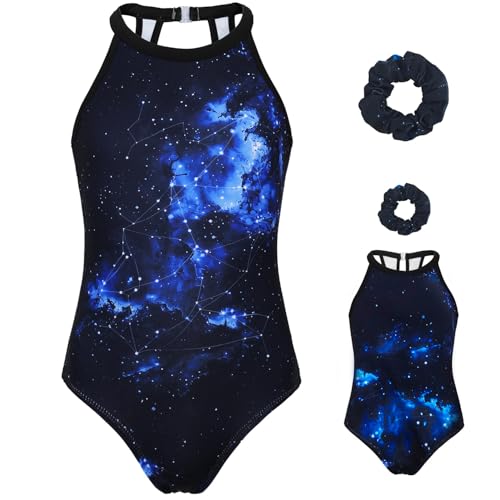 Gymnastics Leotards for Girls Matching 18 inch doll’s Training bodysuits Sparkly Ballet Dance Activewear 12-13 Years Mystery Cosmic