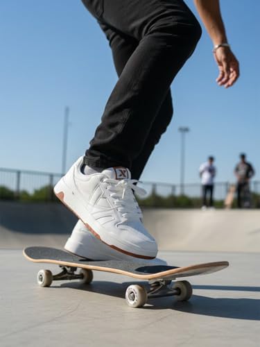 Image of XTEP Mens Sneakers Non Marking Skateboard Shoe I Durable Grip I Indoor Sports Support I Stable Traction I Casual Sports Shoe