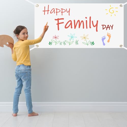 PATIKIL Blank Banners Signs to Decorate 1'x10' Sublimation White Banner with Hanging Rope for Business Outside Outdoor Wall, 2 Set by PATIKIL - Image 5
