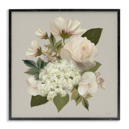 Delicate Floral Blossom Arrangement, 12 x 12 Inch Framed Giclée Print