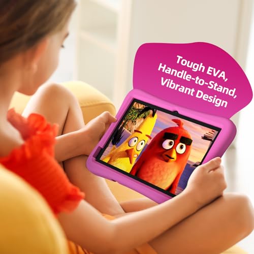 بليمبتون تابلت اطفال مطور 2026 بنظام اندرويد 15 مقاس 10 انش، جوجل كيدز سبيس مع ايكيدز، ثماني النواة، 4+64GB، تحكم ابوي، تابلت للاطفال الصغار مع حافظة ايفا مضادة للصدمات، كيدز 20 (زهري)