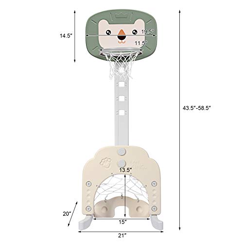 Costzon Kids Basketball Hoop, Toddler Sports Activity Center W/ 5 Adjustable Height Levels, Basketball Soccer Golf Game Set, Indoor Outdoor Basketball Hoop Set Best Gift For Baby Infant #TOP5