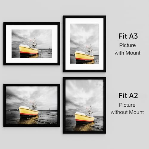 Cadre affiche A2 plexiglas incassable grand format lot de 2 noir - 3