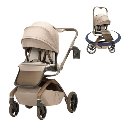 Image of Maxi-Cosi Tana 360 Rotating Modular Stroller, Stroller and Car Seat Combo Travel System, Natural Heritage