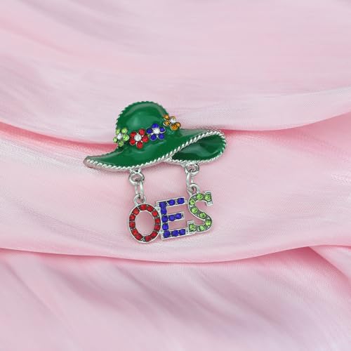 Image of Order of The Eastern Star Gift for Women Rhinestones OES Brroch Pin OES Symbol Gift Greek Sorority Paraphernalia Jewelry Sisterhood Gift for Soror Sister